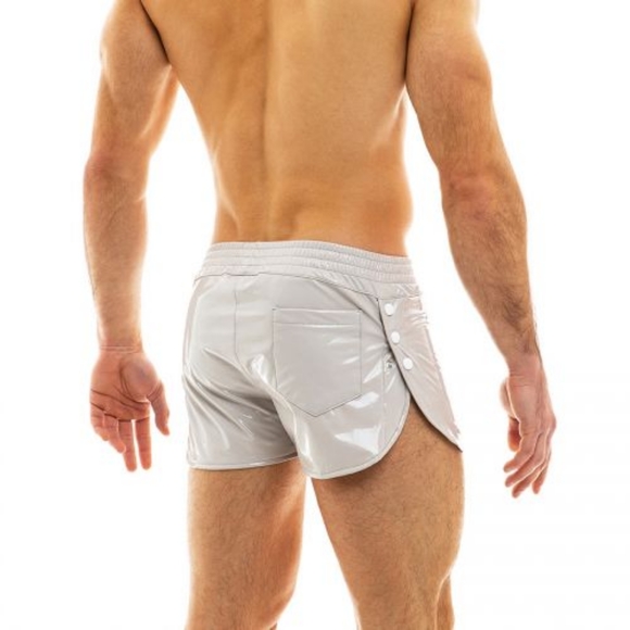 Modus Vivendi Viral Vinyl Snap Shorts Gray Small - Picture 3 of 3